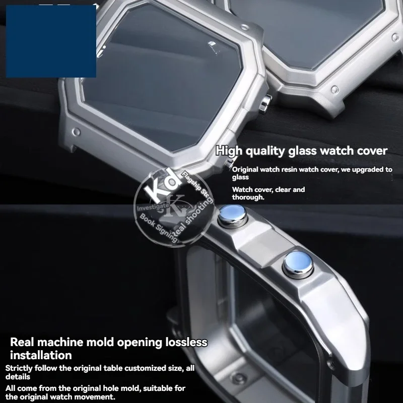 Per Casio AE1200 custodia mod kit modifica custodia interamente in metallo 3299 AE-1200 lunetta in vetro impermeabile acciaio inossidabile nero argento