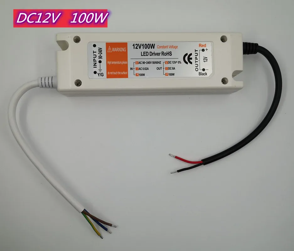 Zasilacz 110V 220V do 12V Transformator oświetleniowy 100W 72W 36W 18W DC 12V Źródło Sterownik LED do taśm LED