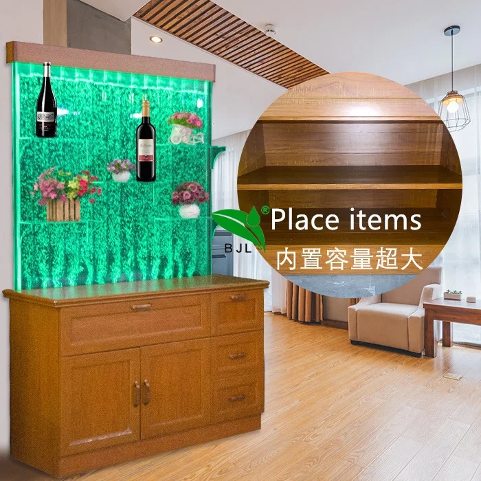 Customization.Modern Home Living Room Furniture House Corner LED Color Changing bar Cabinets with Water Bubble Wall