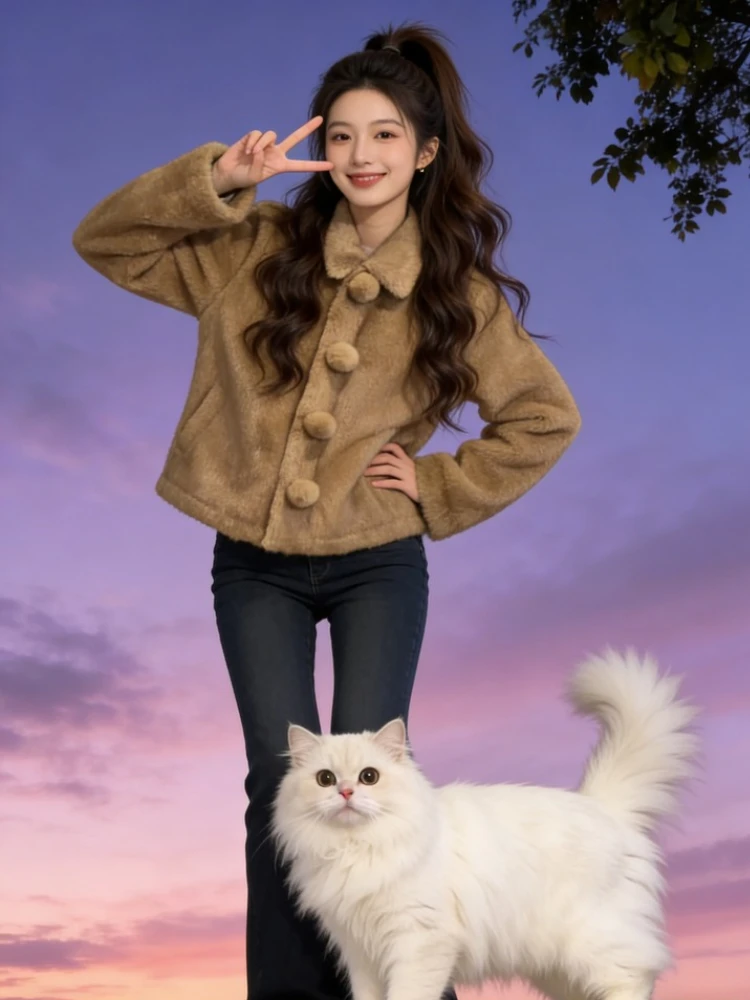 

Ретро-куртка свободного кроя из хлопка для женщин, зимняя модная универсальная модель в стиле Hong Kong, новинка