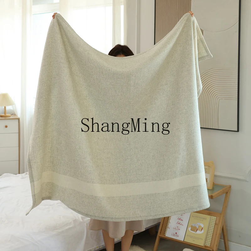 

ZYY knitted jacquard small checkered blanket household bedroom wool blanket sofa blanket