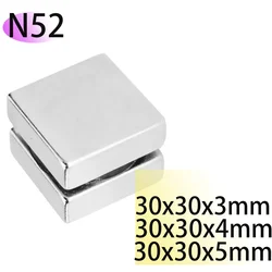 N52 30x30x3 30X30X4 30X30X5 Magnet Strong Square Neodymium Bar Standard Generator Block Power Engine Rare Earth Motor Generation