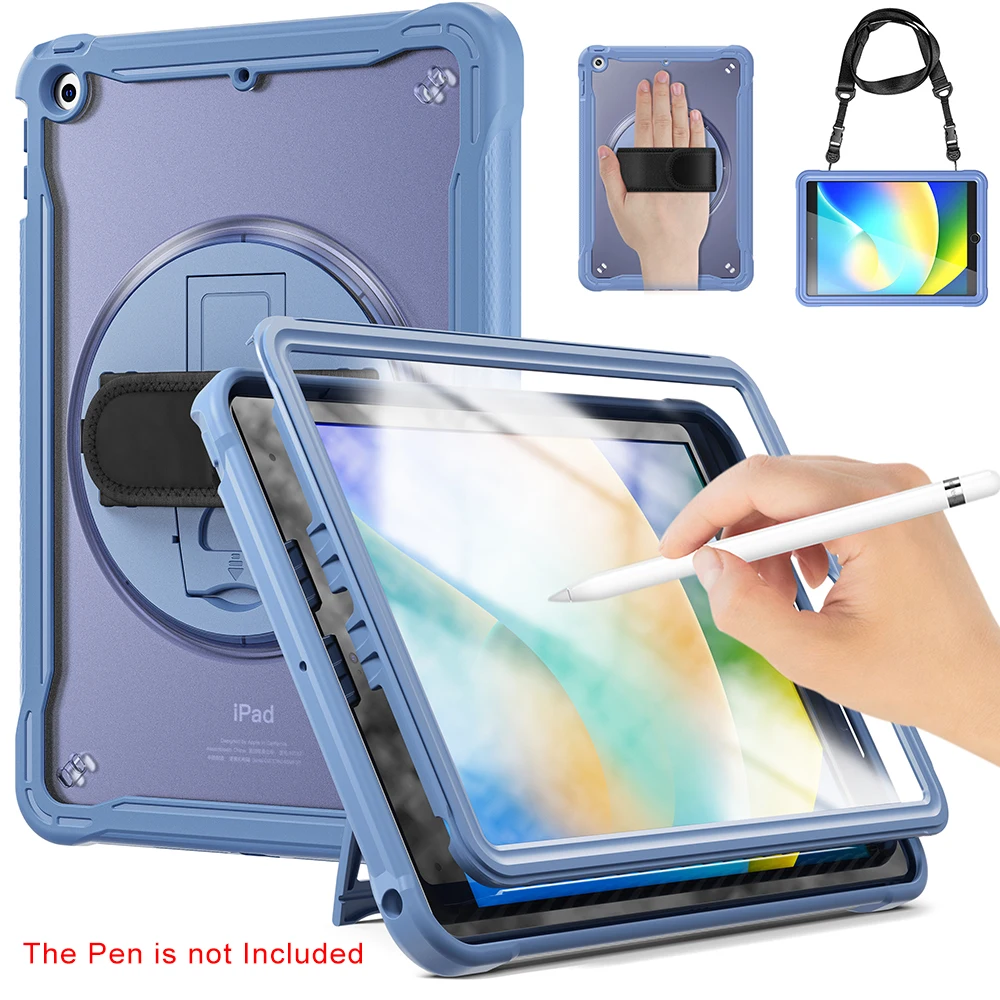 

Case for iPad 10.2 Inch 9th/8th/7th Generation iPad 9.7 2018 2017 5th/6th Gen Funda Shockproof Kids Stand Shoulder Strap Cover