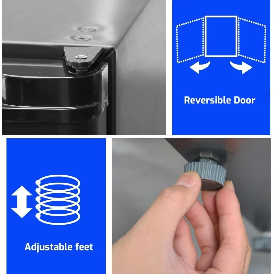 ثلاجة صغيرة مع قفل 12 فولت RV ثلاجة 1.0 قدم مكعب ثلاجة مدمجة 12 فولت/110 فولت بدون ضوضاء 12 فولت ثلاجة باب عكسي ممتص #5