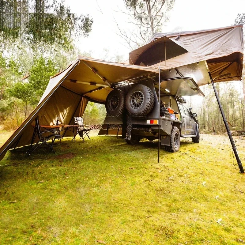 Awning Side Wall Kit - 高品質なオーバーランド車用ルーフサイドオーニング。壁面キット付きで、防水性があり、屋外でのキャンプに最適なシェルターとして使用できます。