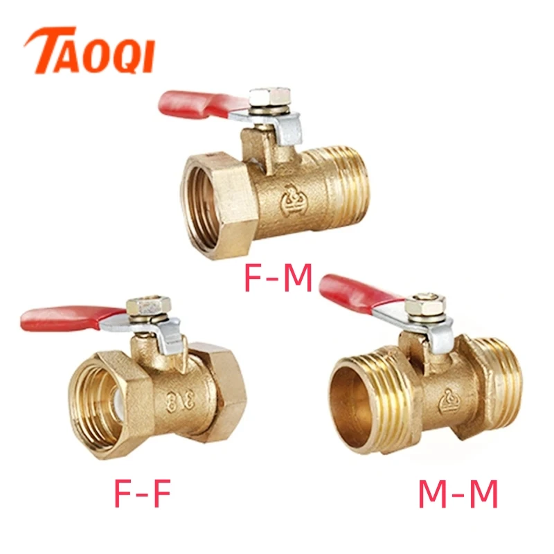 

Brass small ball valve 1/8" 1/4'' 3/8'' 1/2'' Female/Male Thread Brass Valve Connector Joint Copper Pipe Fitting Coupler Adapter