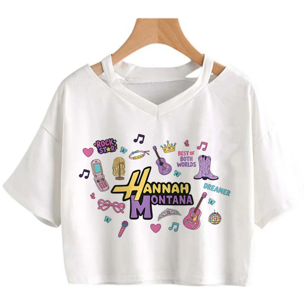 Hannah Montana cropped top teen dollette korean fashion kawaii tshirt streetwear cutecore summer korean fashion party