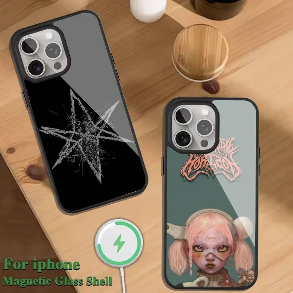 

Bring Me The H-Horizon B-BMTH Phone Case For Magnetic Wireless Charge Cover For iphone 16 15 14 13 12 11 Pro Max Plus Coque