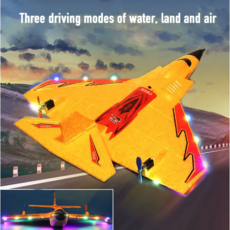 X320 Water, Land And Air 3In1 Rc Plane With Light Fixed Wing Hand Throwing EPP Foam RC Airplane Fighter Glider Aircraft Toys