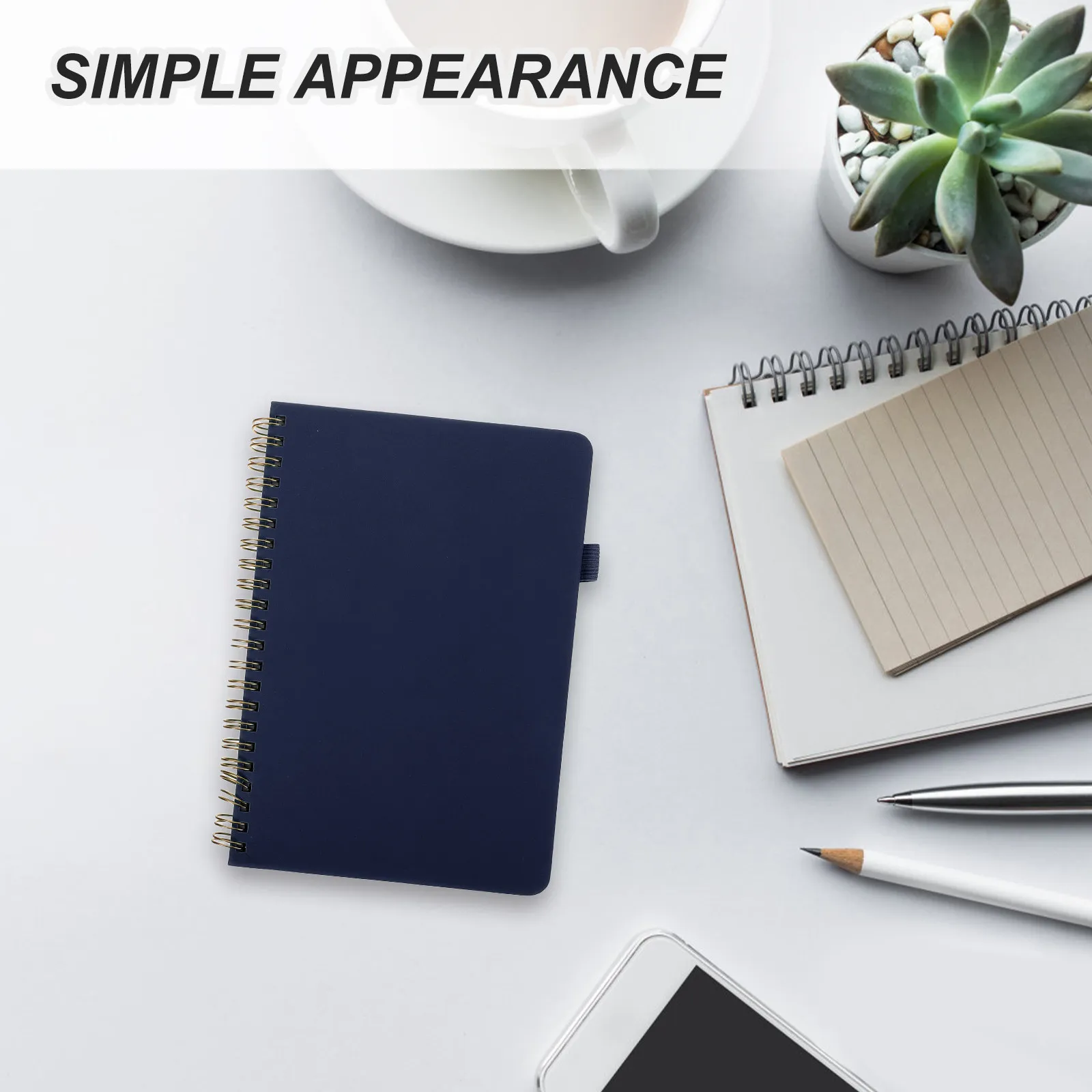 Address Phone Book Alphabet Tabs Dark Blue Hardcover Spiral Notebook A- Password Keeper Home Office Thick Pages