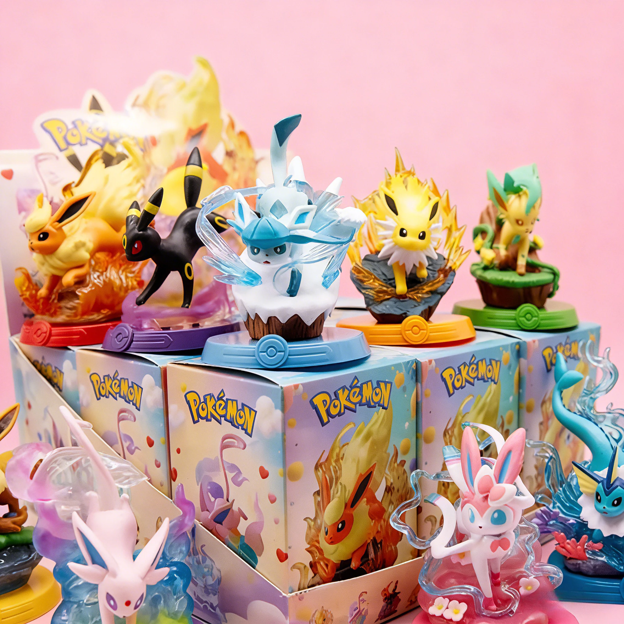 

Pokémon Eevee Adventures Пикачу Mystery Box Sylveon слепая коробка аниме фигурки Flareon Umbreon подарок-сюрприз коллекции игрушка