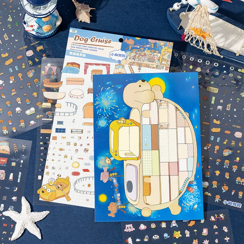 

Plus Size 3D Cabin Scene DIY Scrapbook stickers Playable Sticker Stacking Pasting Festival Birthday Gift