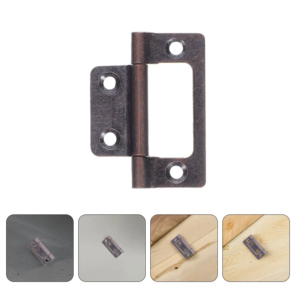 

12Pcs Stainless Steel Silent Cabinet Hinges Flat Design Heavy Duty Non Mortise Kitchen Wardrobe Door Hinges Furniture Fittings