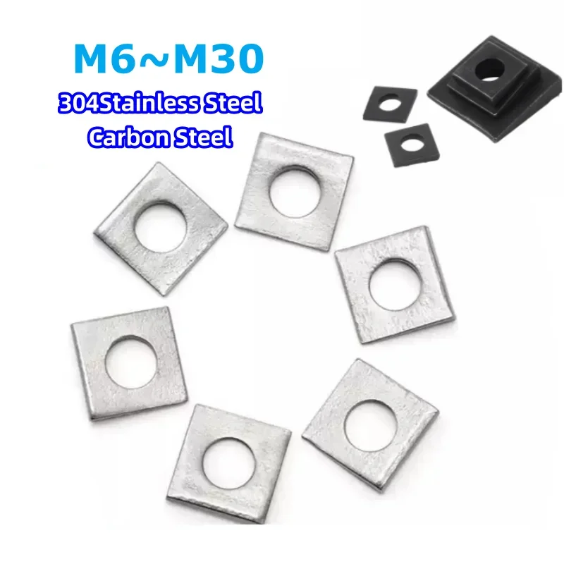 304Stainless Steel Carbon Steel Square Bevel Washer Gasket M6 M8 M10 M12 M16 M20 M24 M27 M30 GB852