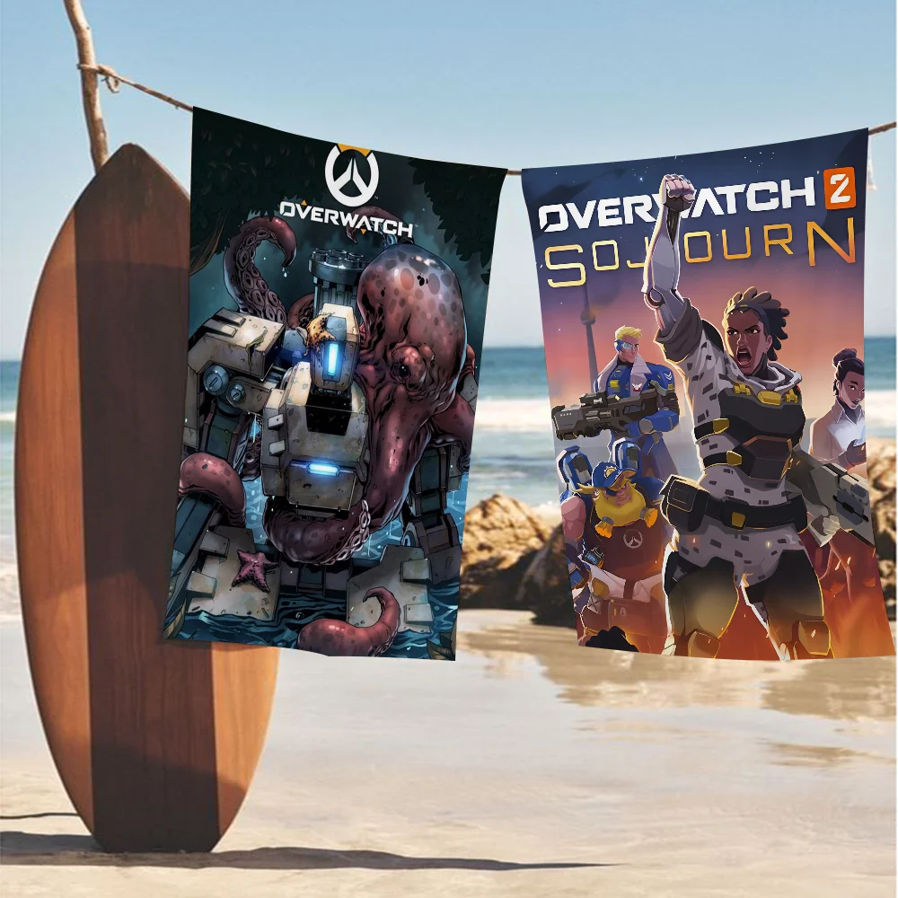 Game O-Overwatch Beach Towels Shower Towel Sauna Travel Spa Microfiber Quick Dry Gym Accessories Cute Room Decor