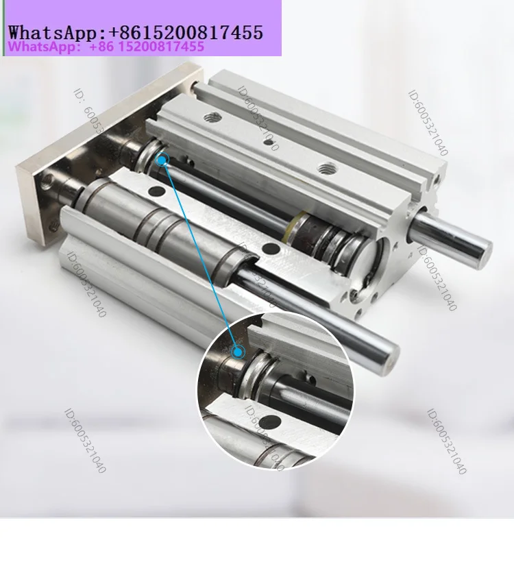 Pneumatic three-rod three-axis thin guide cylinder with double guide rod MGPM25-20 30 40 50Z 75 100AZ
