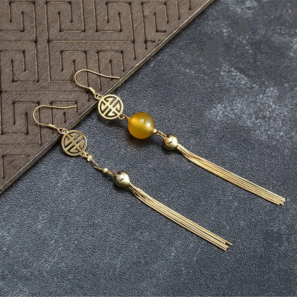 Sterling Silver Earring Settings for 8-10mm Round Beads Gold Plated 925 Silver Tassel Earring Components E205B