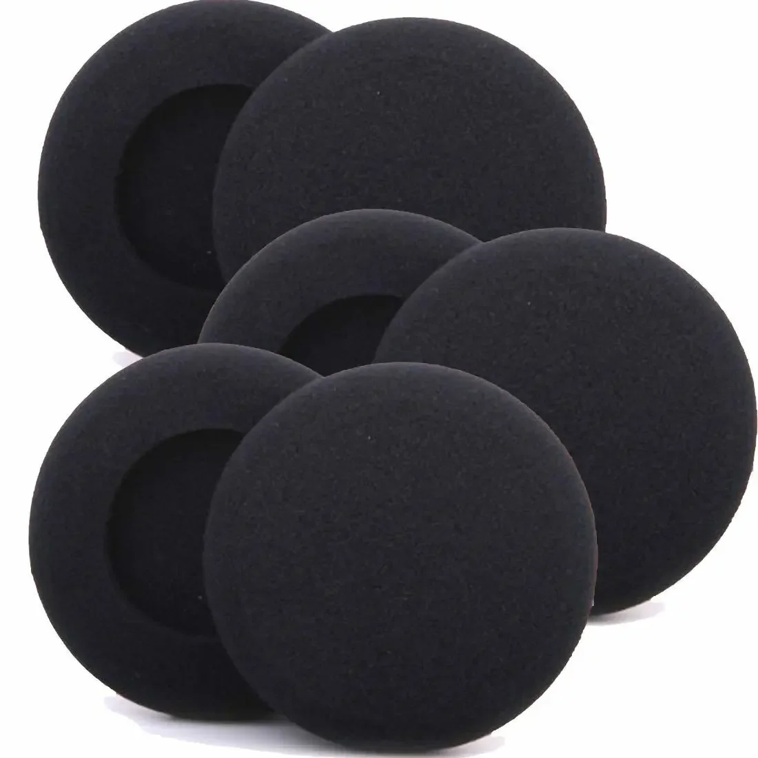 Piezas de cubierta de esponja para auriculares, almohadillas negras para los oídos, reemplazo de espuma portátil, 3-6cm, 1 par de accesorios