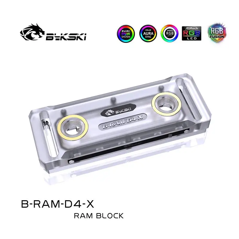 Bykski RAM Water Cooling Block Use for Dual or 4 Channel 2pcs 4pcs RAM PC Copper Radiator with Metal Cover / Armor B-RAM-D4-X
