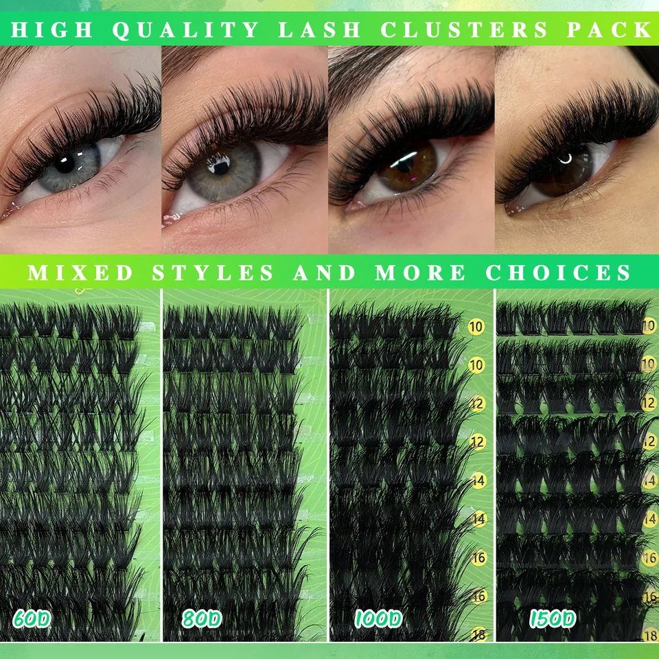 600pcs Kit de Rizos de Pestañas DIY - 60D 80D 100D 150D, Largo 10-18mm Mezcla | Postizas Naturales Reutilizables para Muñeca 5