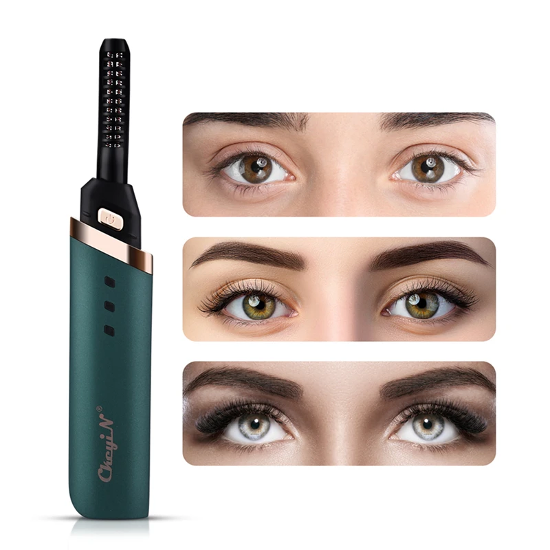 CkeyiN Electric Heated Eyelash Curler USB Charge Makeup Curling Kit Long Lasting Natural Ironing Eye Lash Curler Beauty Tools