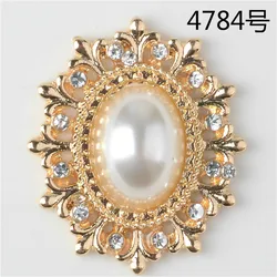 New oval alloy flower plate diamond buckle bag headgear DIY jewelry accessories factory direct sales 4784
