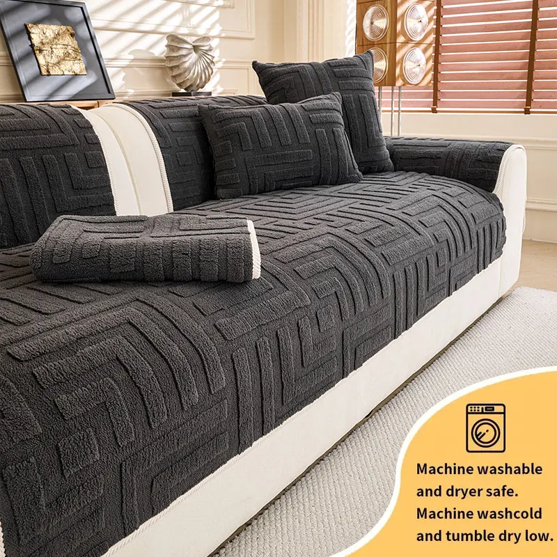 1PC-2025 Neue Sofa Matte Winter Plüsch Warme Anti slip Sitzen Matte Verdickt Wohnzimmer Sofa Abdeckung