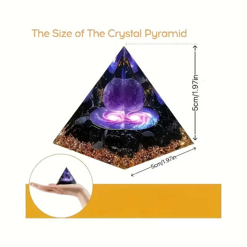 1pc Pyramid Ornament, Energy Pyramid, Suitable as Home Decoration, Holiday Gift for Family and Friends, Birthday Gift
