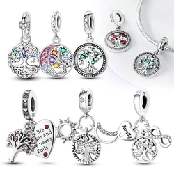 925 Silver Family Life Tree Pendant Forever Friends Charm Fit Original Bracelets Charms for Women DIY Fine Jewelry Gifts
