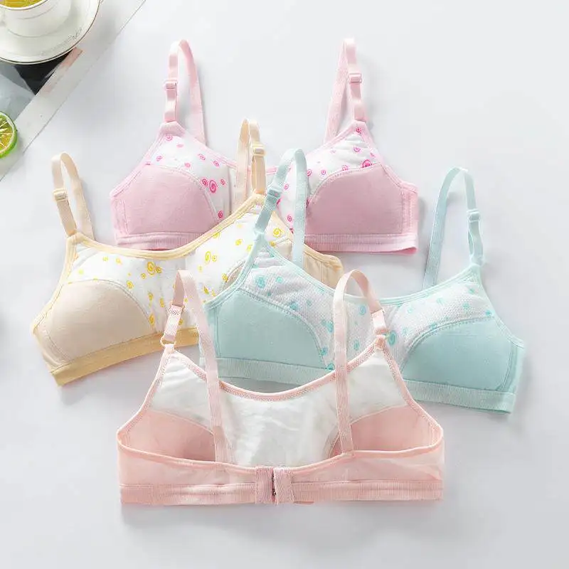 Girls Sports Bra No Steel Ring Development Period Comfortable Breathable Cotton Sports Underwear Shoulder Strap Bra for Middl...