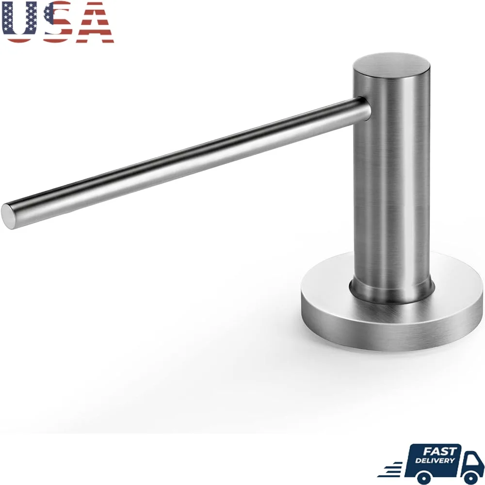 

Сверхмощный длинный носик, кухонная раковина, дозатор мыла, матовый никель, насос из нержавеющей стали, широкий фланец, простая установка, бонусная воронка