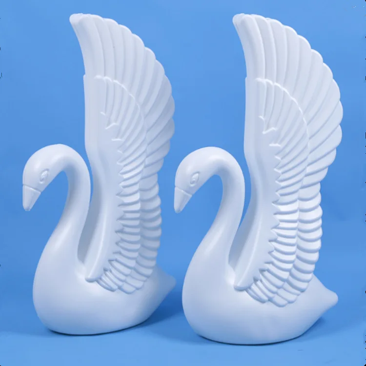 

2Pcs romantic white swan plastic Roman column wedding welcome area decoration photo booth props