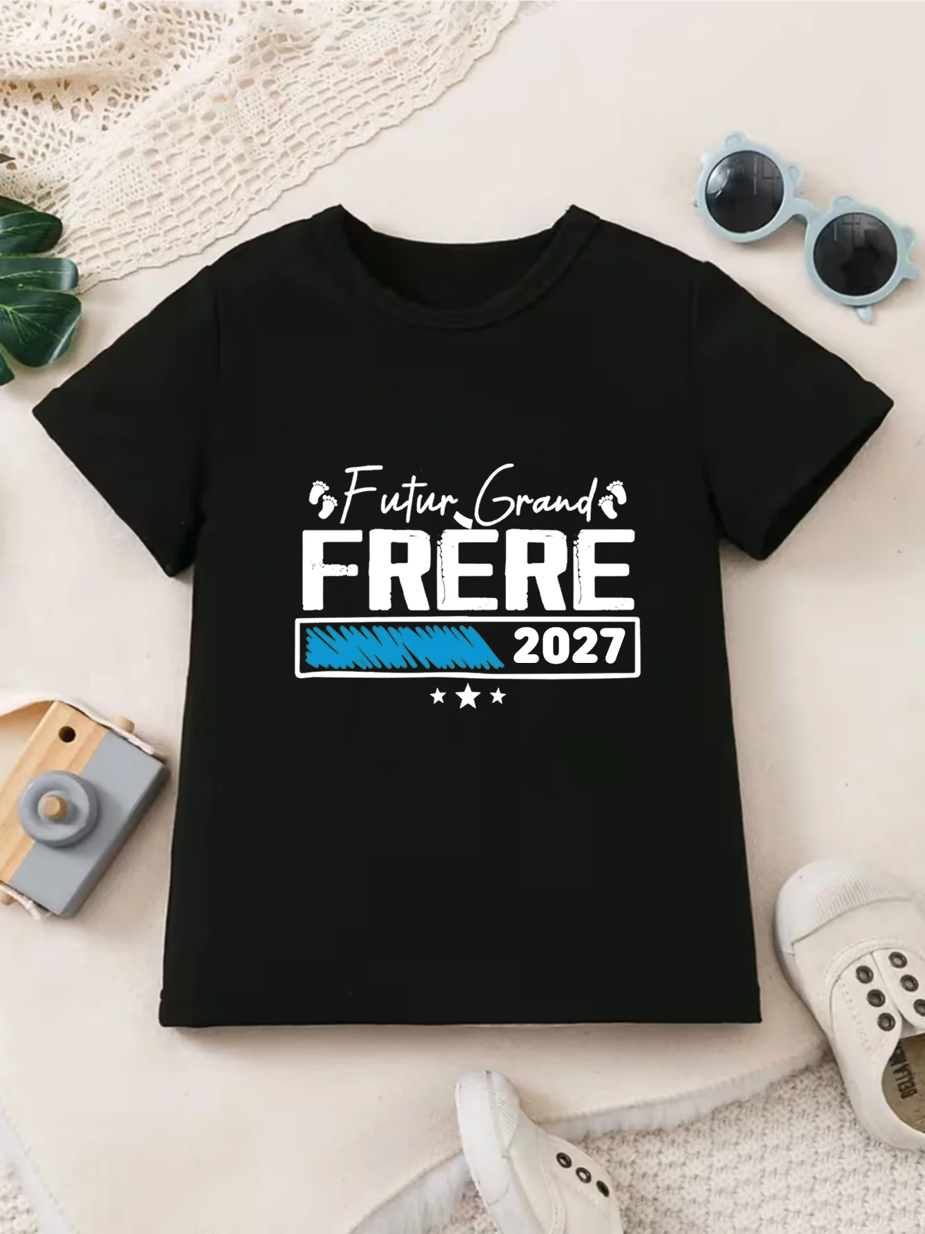 T-shirts imprimés pour garçons « Future Big Brother 2027 », T-shirt d'annonce de grossesse pour enfants, T-shirt d'été tendance pour garçons « Big Brother »