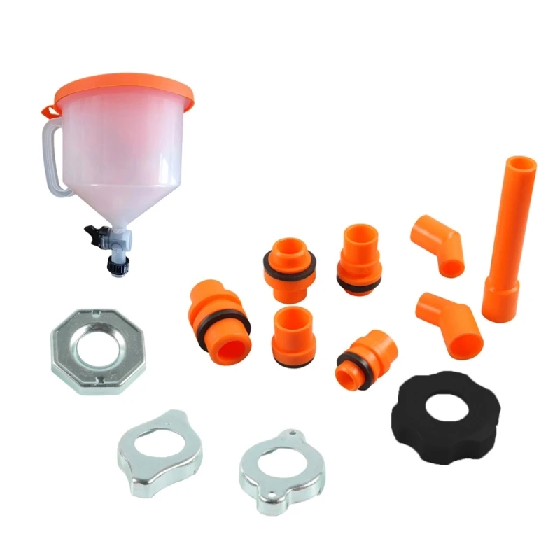 Orange Coolant Pouring Kit Corrosion Resistant Not-Spill Coolant Funnel Kit Radiator Funnel Burping kit Funnel for Fill