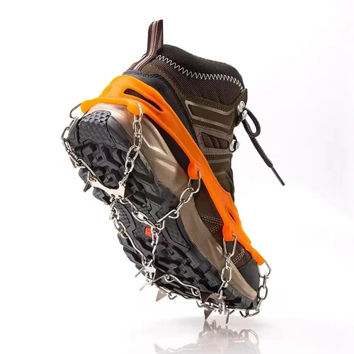 겨울 미끄럼 방지 아이스 클로, 스노우 클로, 신발 커버, 클라이밍 체인 크램폰, 18 톱니 아이스 그립 그리퍼, 야외 액세서리  Best5