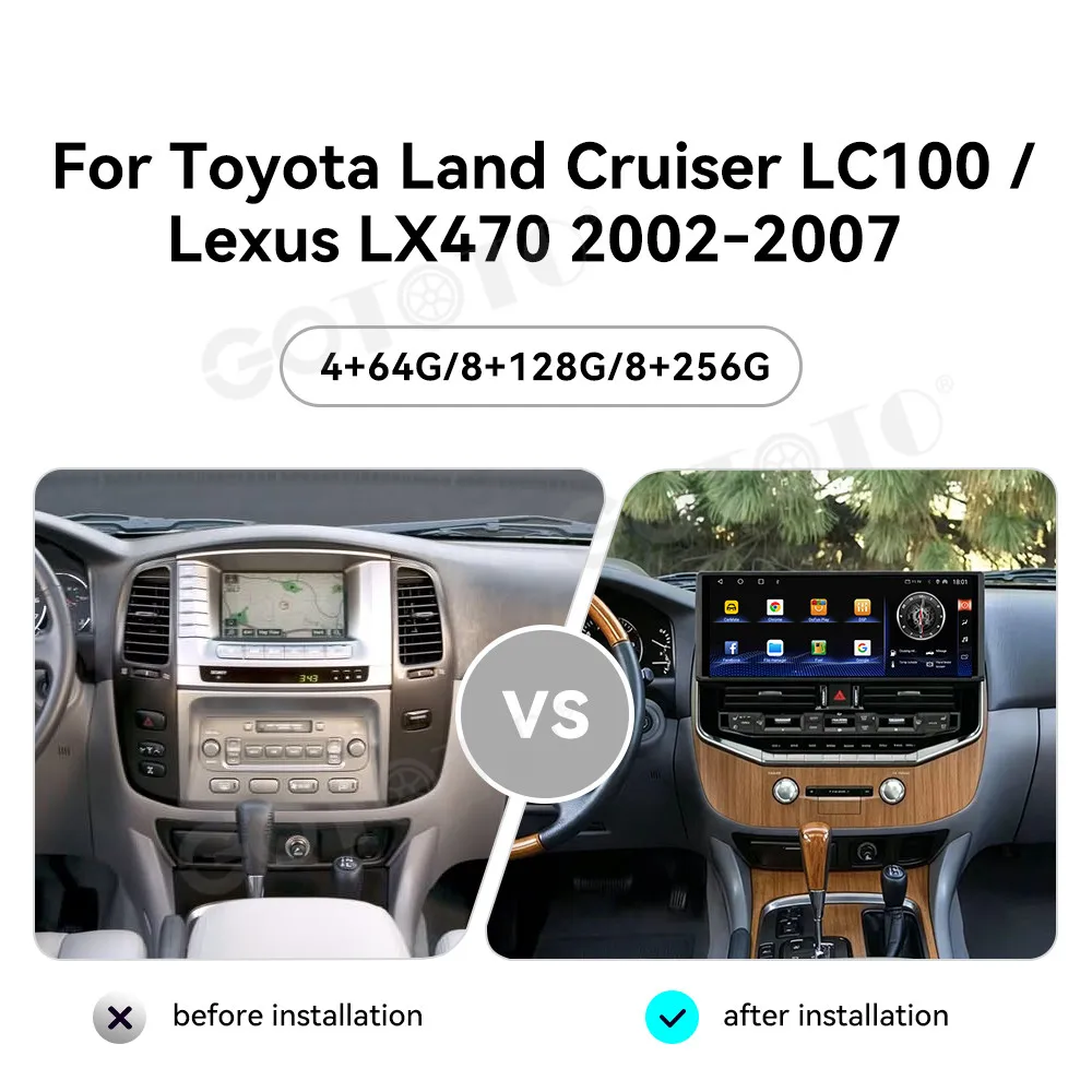 16.2“ Android 13 Car Radio For Toyota Land Cruiser LC100 Lexus LX470 2002-2007 Multimedia Player Video GPS Navigation Carplay