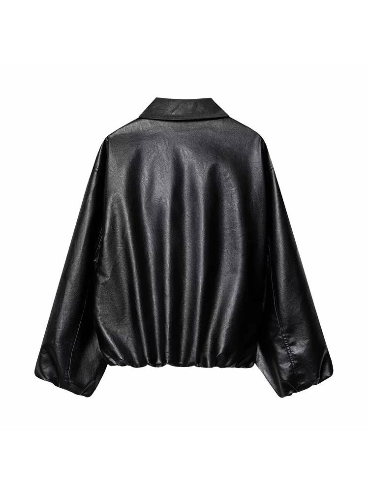 Женское новое пальто-бомбер, свободная кожаная куртка-пилот, кожаная куртка из искусственной кожи, пальто для женщин, винтажное