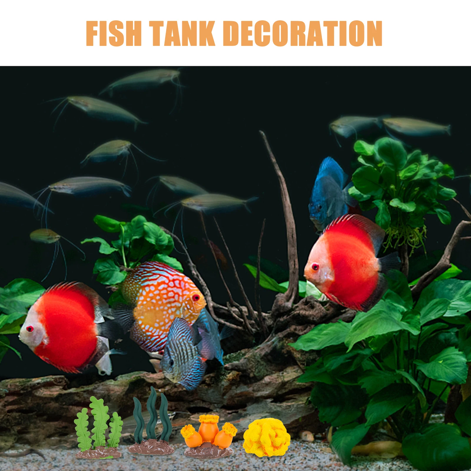 

10Pcs Small Artificial Coral Decorations Natural Atmosphere Fish Tank Landscape Aquarium Plants