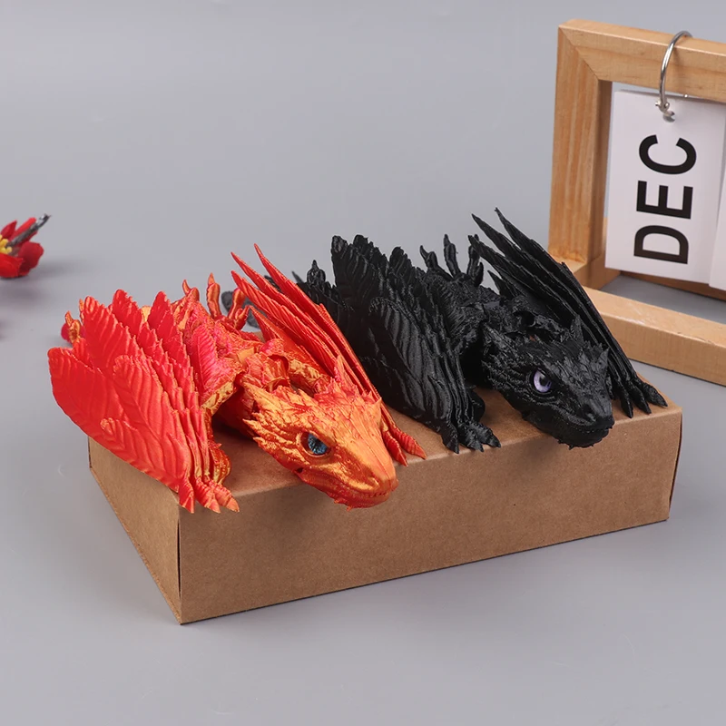 Feathered Wyvern Dragon 3D Printed Dragon Articulated Dragon Dragon 3D Printed Toys Desktop Pet