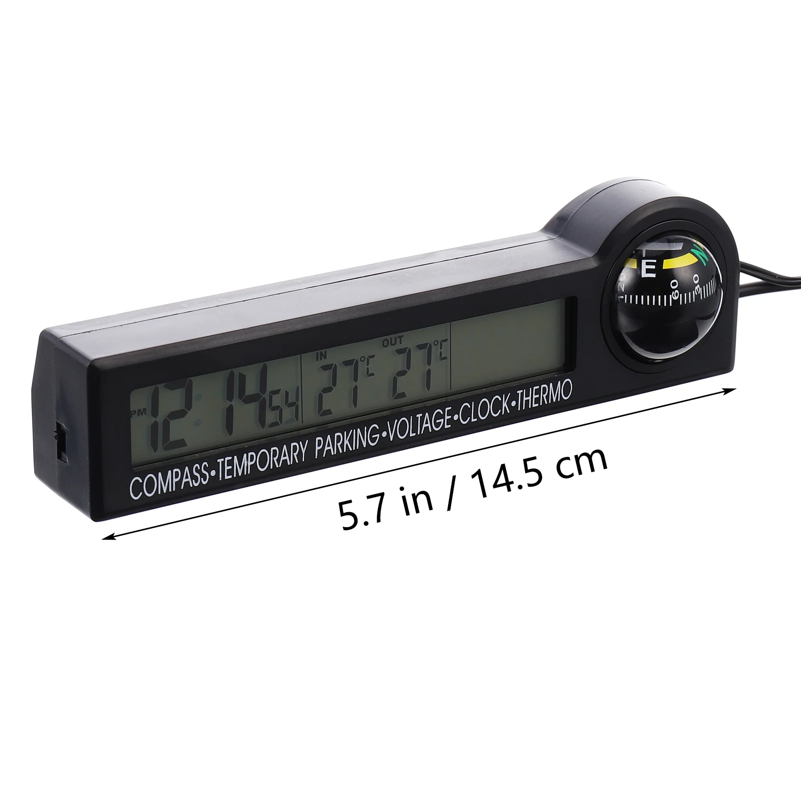 

Digital Thermometer Voltmeter Compass Car Temperature Clock Multifunction Dashboard Decorations Vehicle Supplies