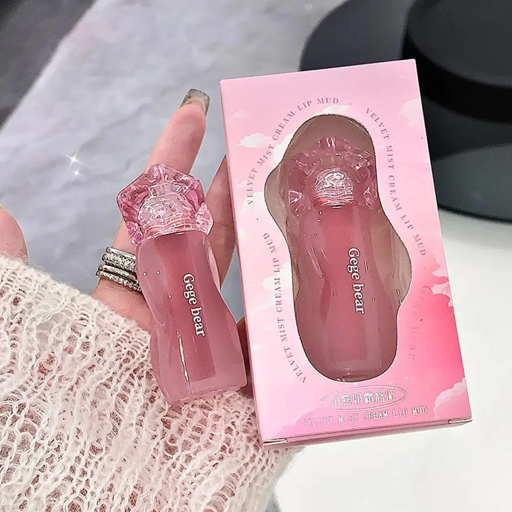 Gege Bear Pink Cream Mist Lip Mud Matte Velvet Lip Cream Liquid To Lipstick Lip Peach Easy Nude Color Glaze Langlebiges Gl P3N9