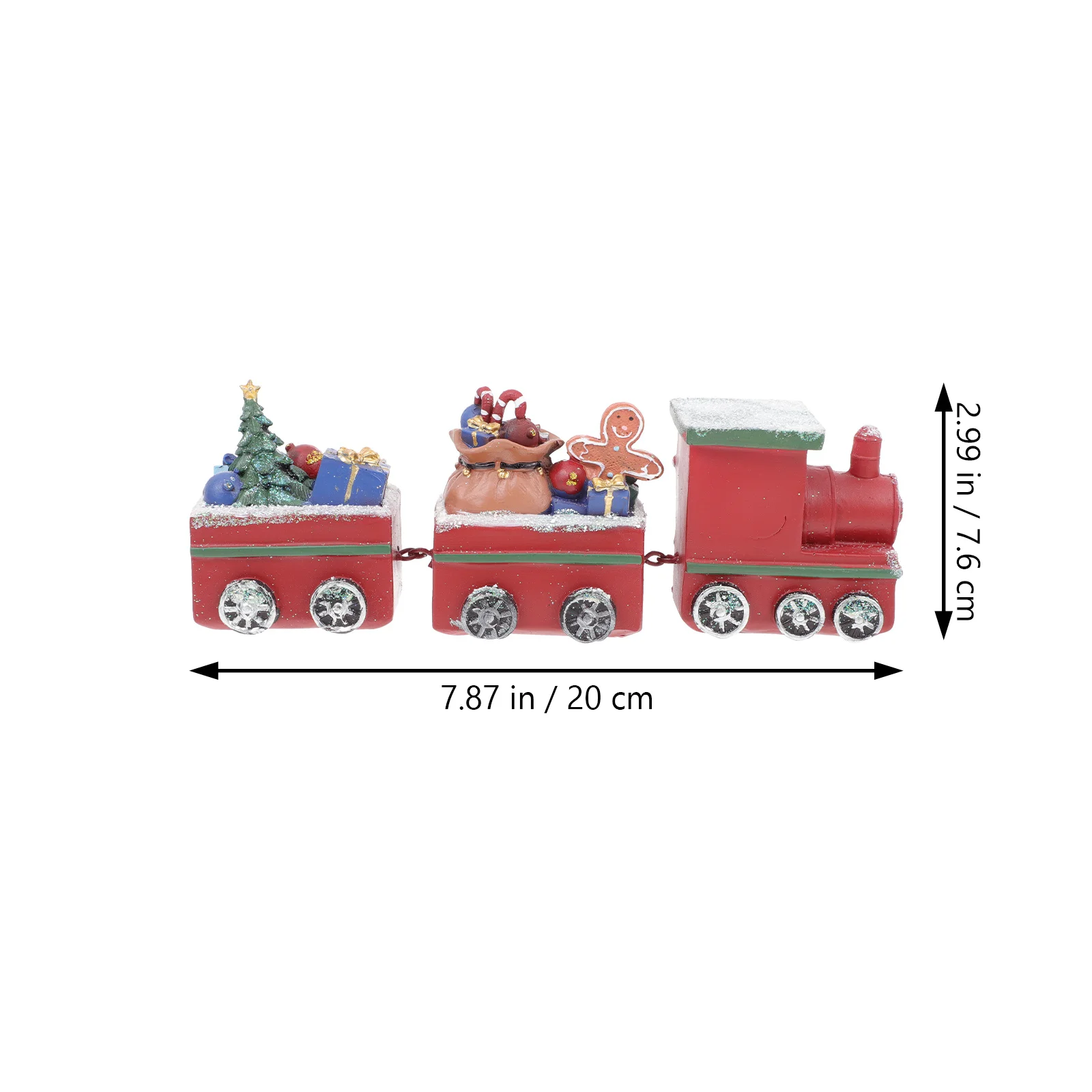 

1Pcs Desktop Christmas Train Decoration Resin Craft Fade-Resistant Holiday Ornament for Hallway Room Garden Festive Home Display