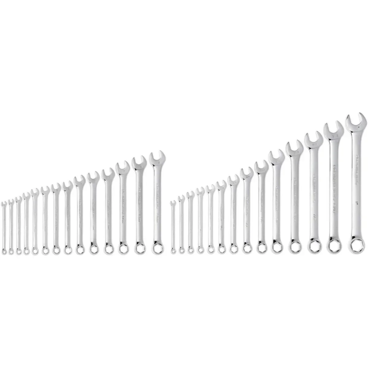 전문가용 28피스 렌치 세트, SAE/미터법 6포인트 콤비네이션 렌치