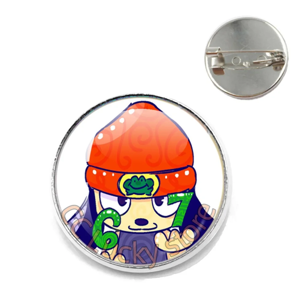 20mm/25mm Brooches New Game PARAPPA THE RAPPER Anime Jammy lammy Cartoon Jewelry For Backpack Fans Gamer Collect Kids Gifts