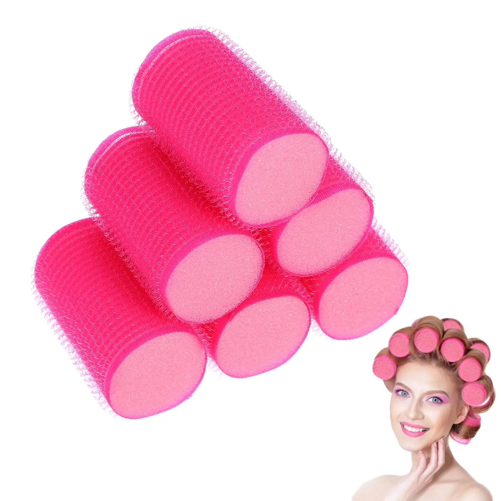 8Pcs Large Sleeping Hair Rollers Hair Curlers Self Grip Curlers Hair Styling Sponge Curler Hair Bangs Curling Hair Styling Tools