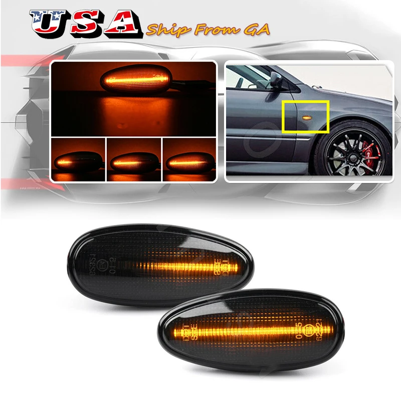 

2PCS LED Dynamic Side Marker Lights Arrow Turn Signal Lamps For Mitsubishi Pajero Sport K9 Galant Outlander Lancer Freeca I-Miev
