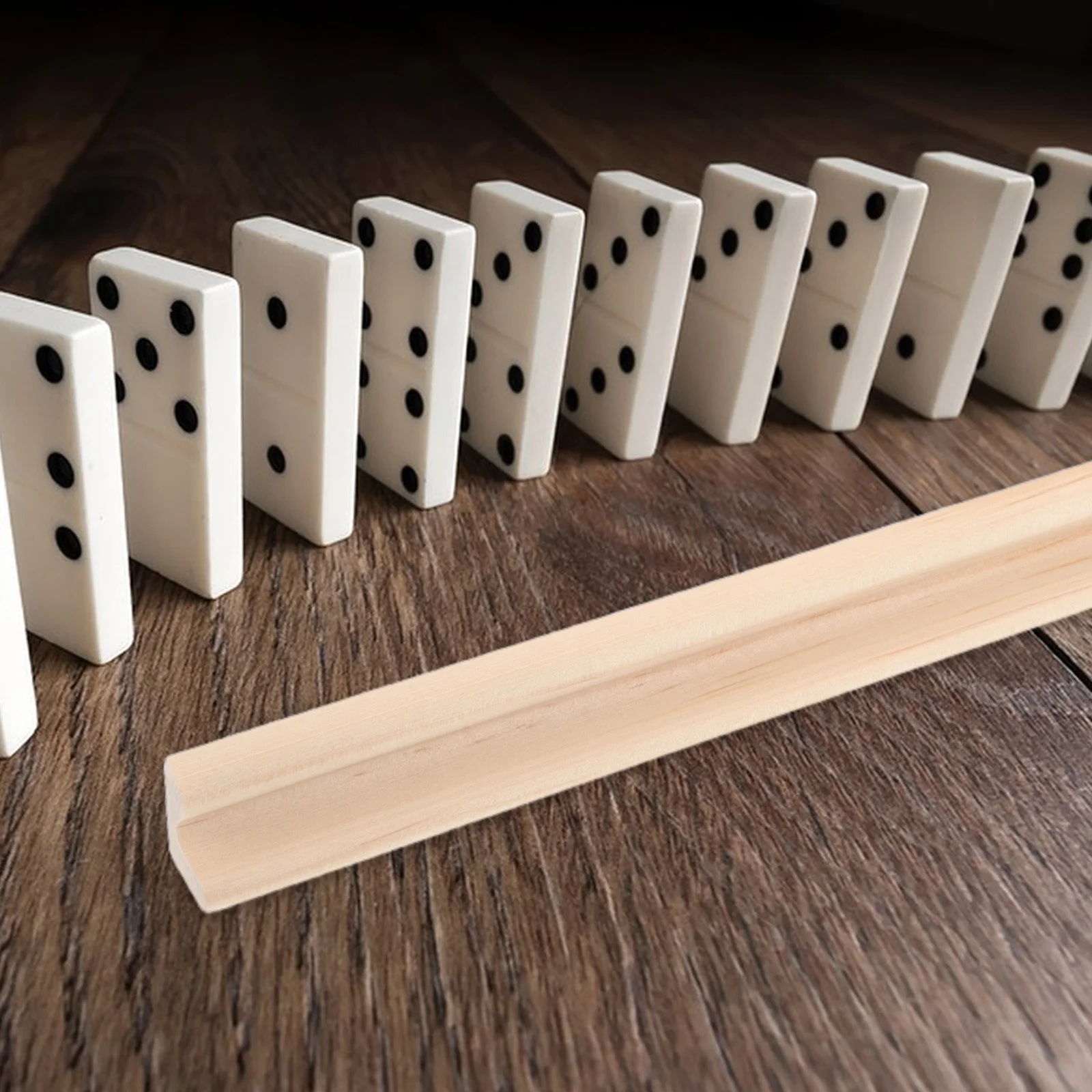 4 Stuks Houten Domino Houders Onvoltooide Enkele Rij Lade Voor Mexicaanse Trein Mahjong Bordspel Accessoires 36 Cm Tegel display Rack
