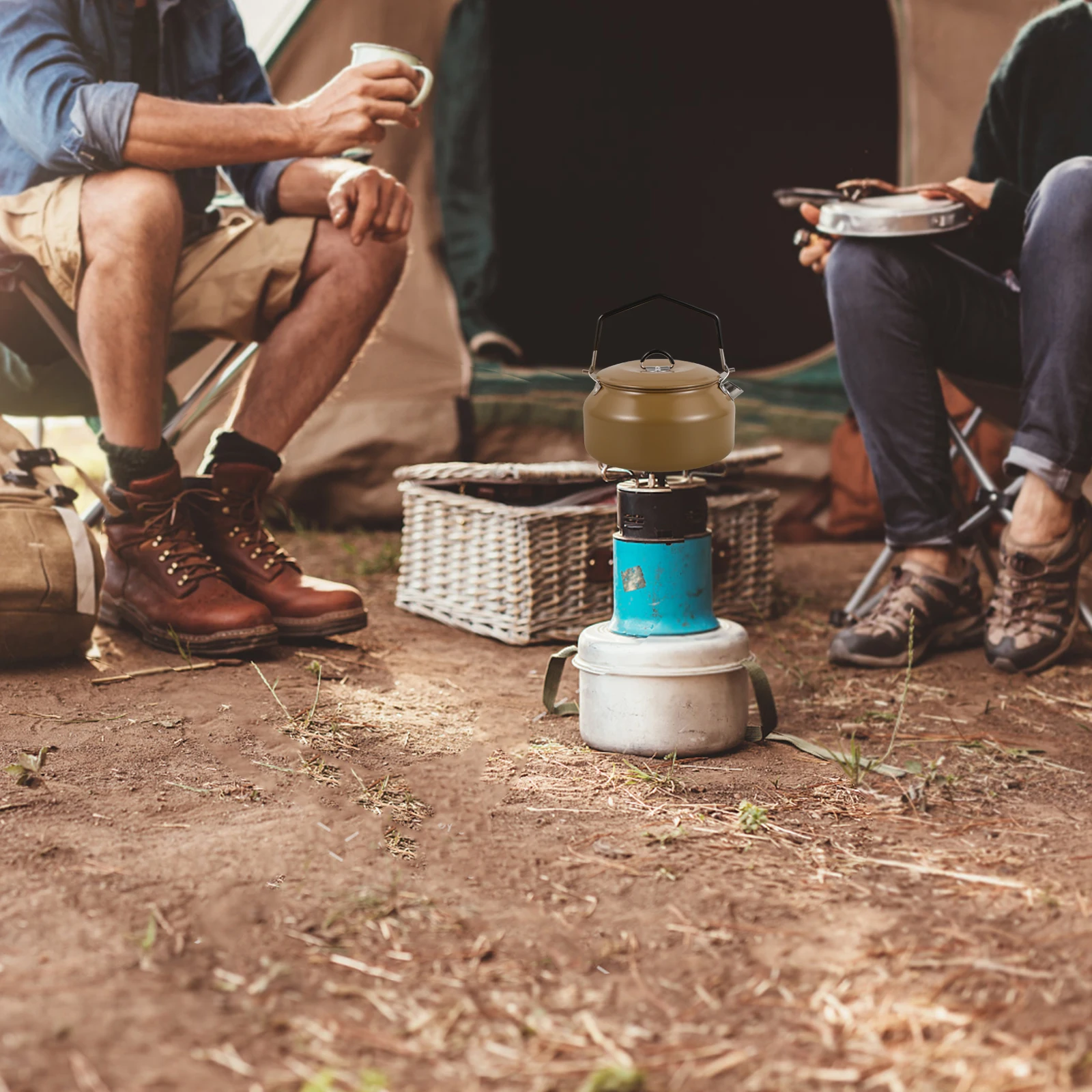 

Portable Camping Coffee Maker Kettle Stove Pot Kettles Convenient Water Stainless Steel Teapot Car for Ergonomic Metal