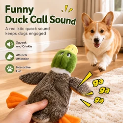 Juguete para perros de peluche pato realista con sonido y chirriante