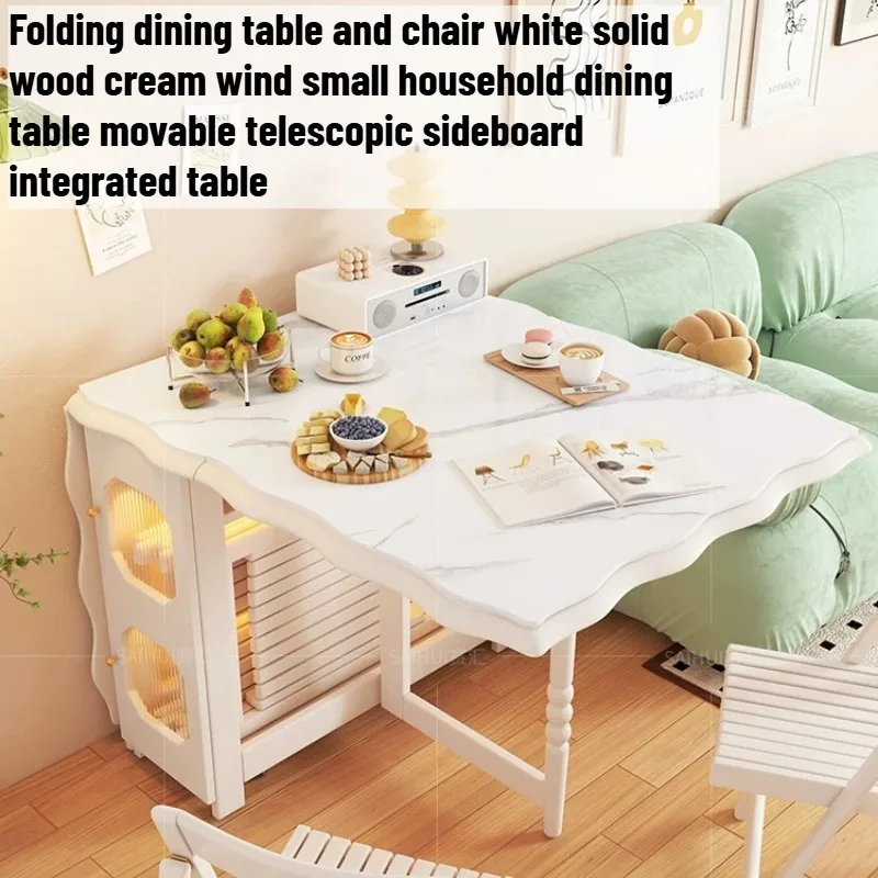 Modern Square Dining Table Folding Side Living Room Food Dining Table Coffee Chair Tavolo Pieghevole Space Saving Furniture